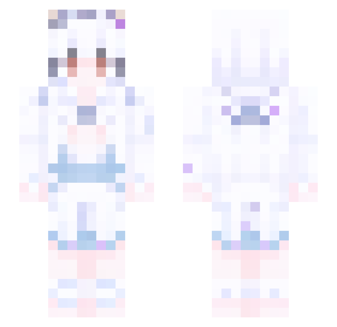 Snow_du Minecraft skin, front and back view