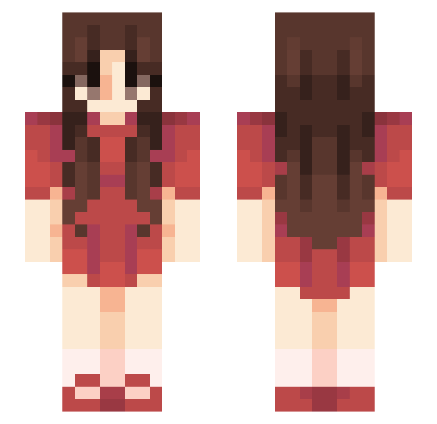 sccks Minecraft skin, front and back view