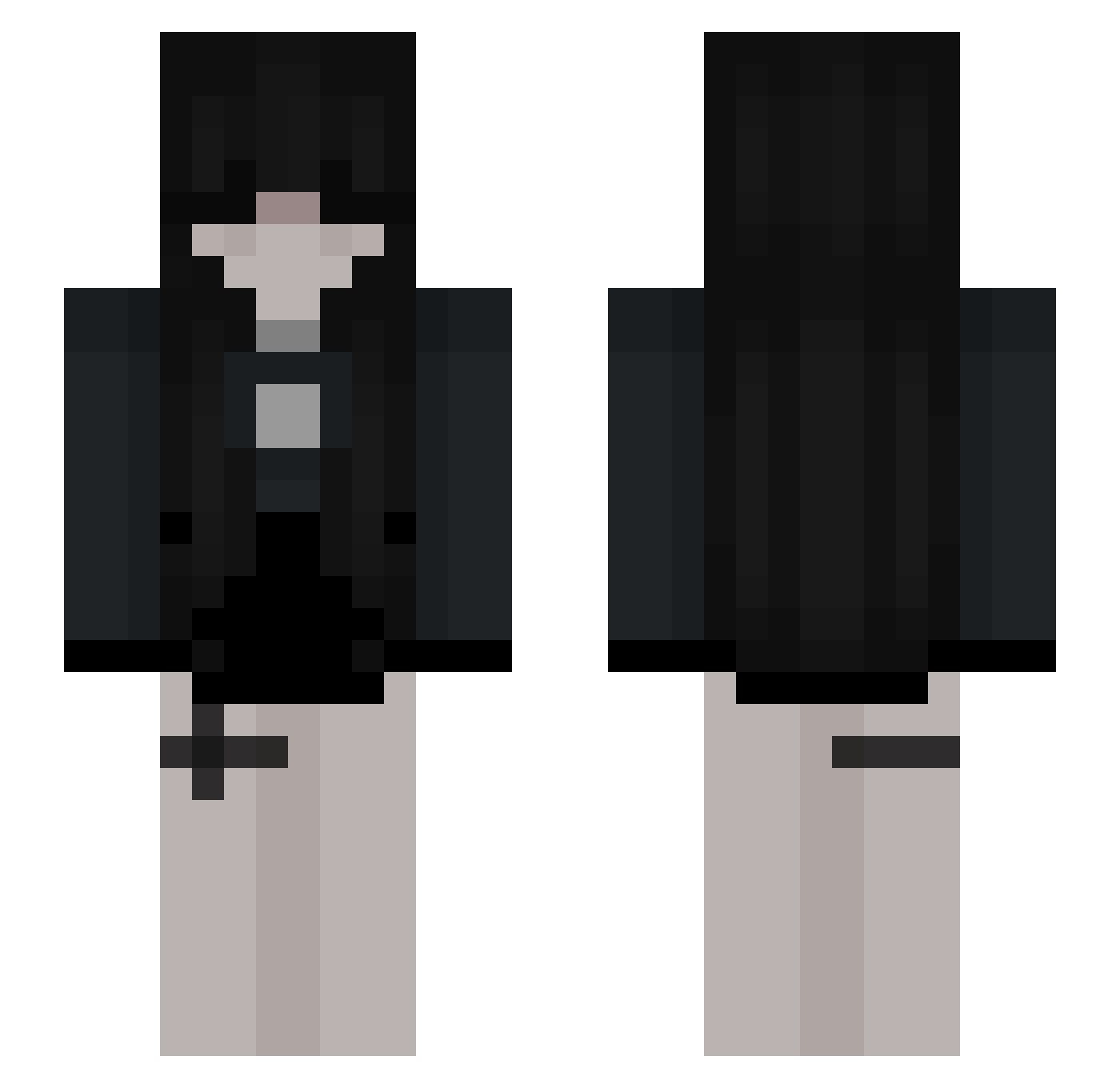 sourphey Minecraft skin, front and back view