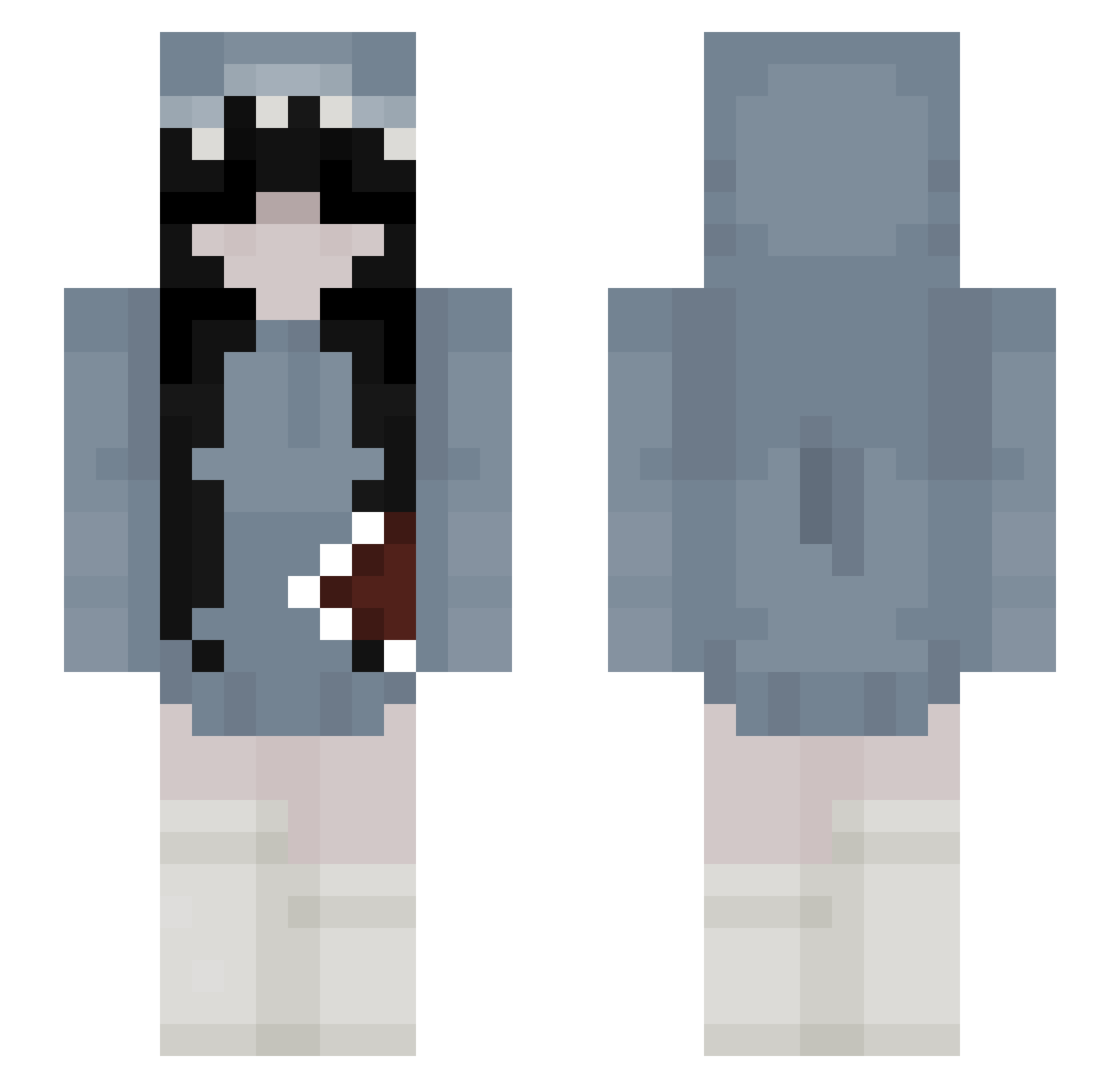 rosiily Minecraft skin, front and back view