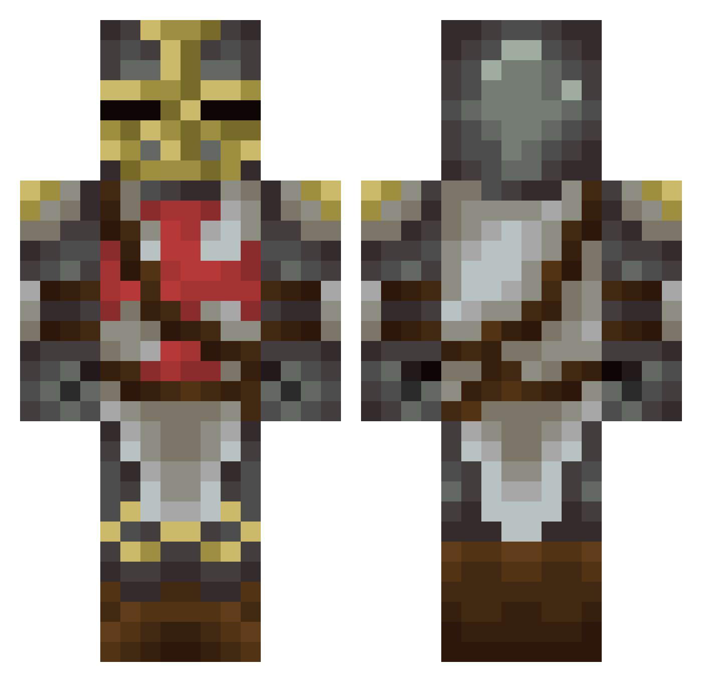 Loftman Minecraft skin, front and back view