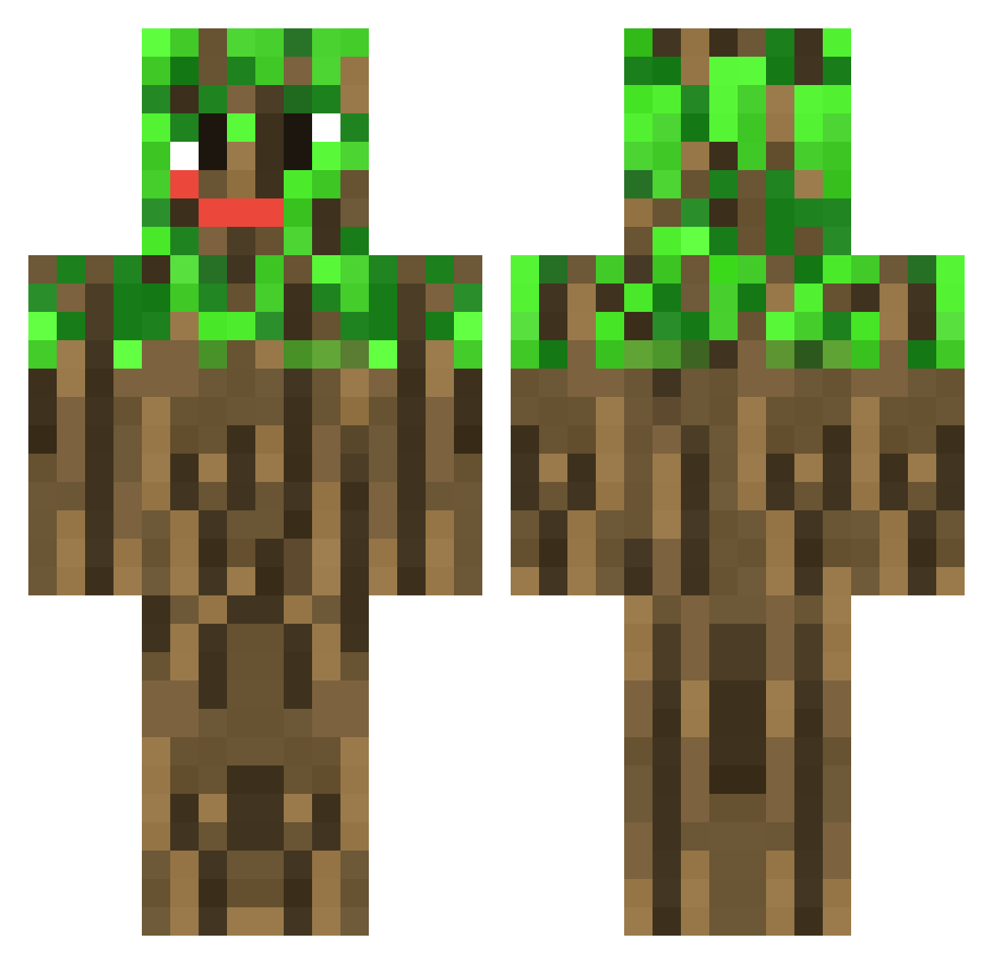 Desultor Minecraft skin, front and back view