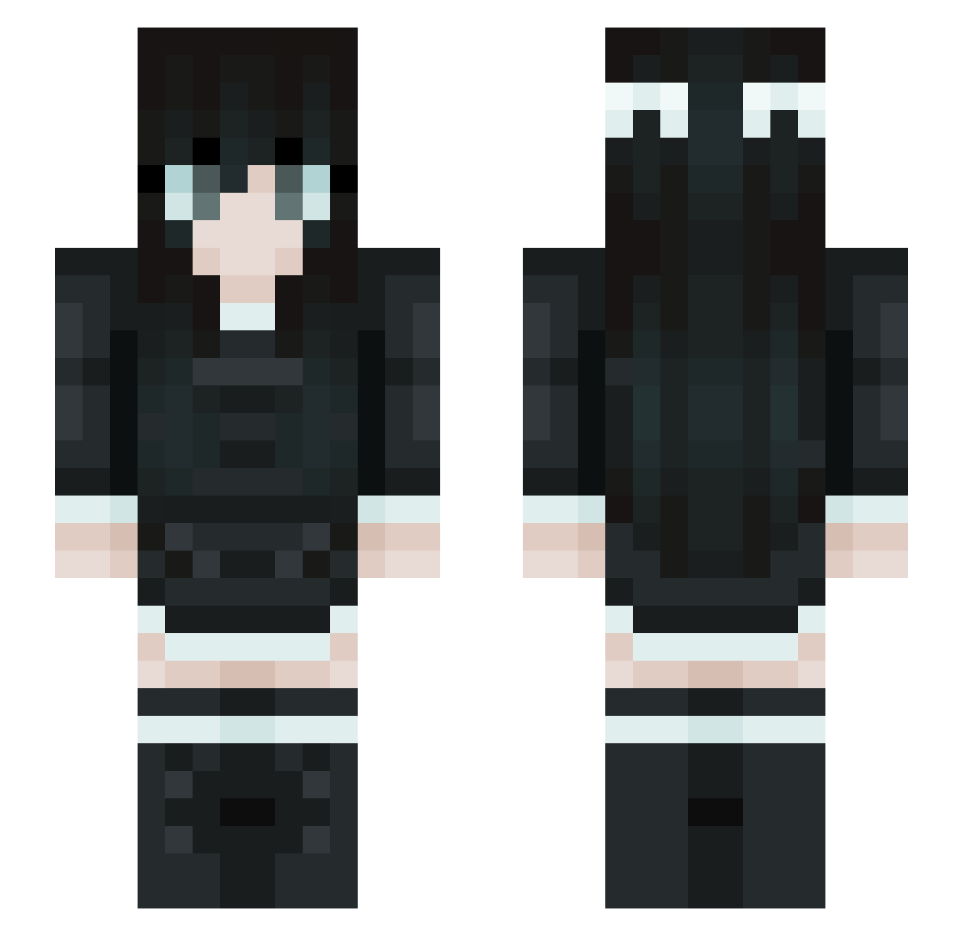 VioletSneow Minecraft skin, front and back view