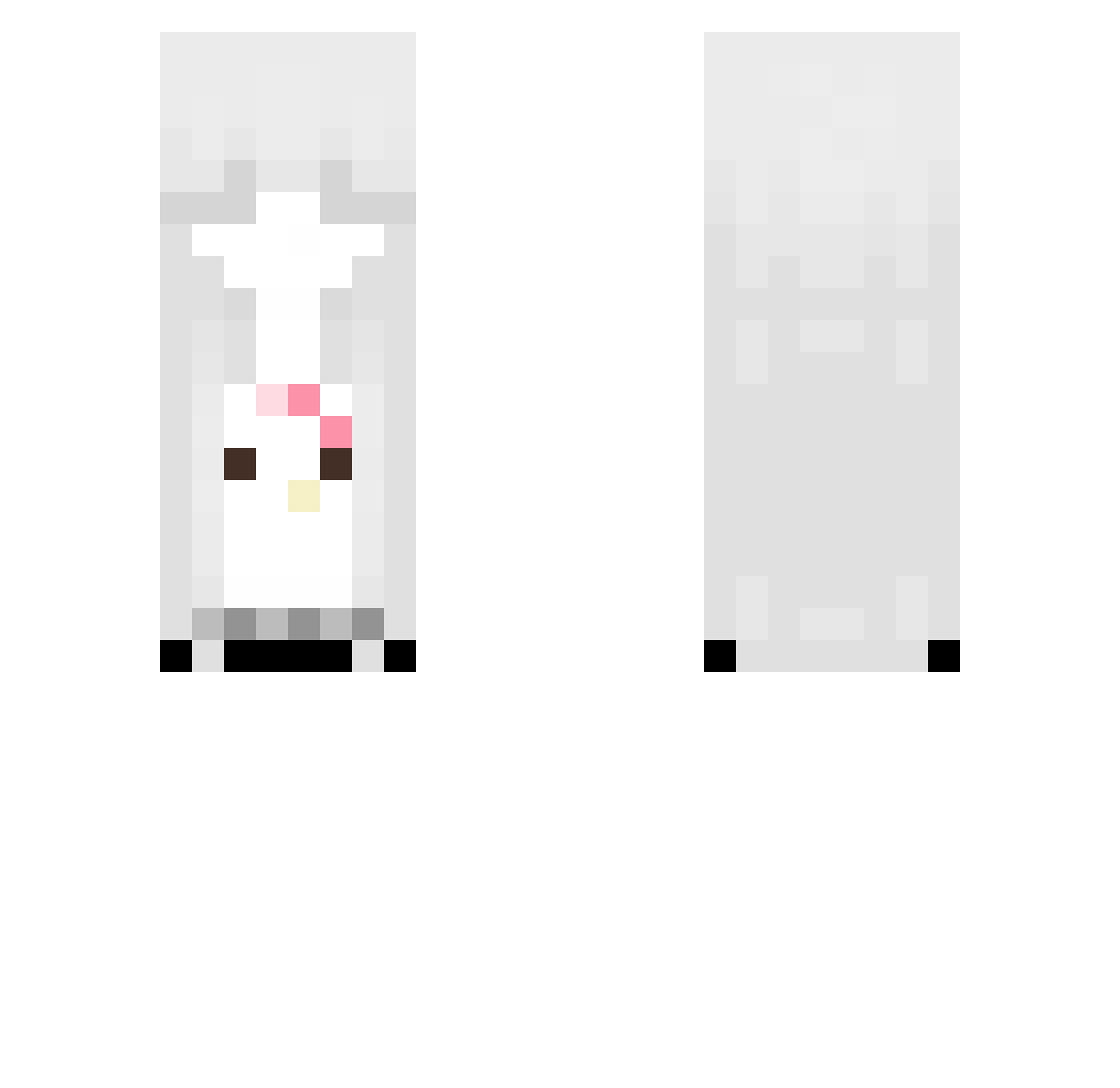 WhisperingAngel Minecraft skin, front and back view
