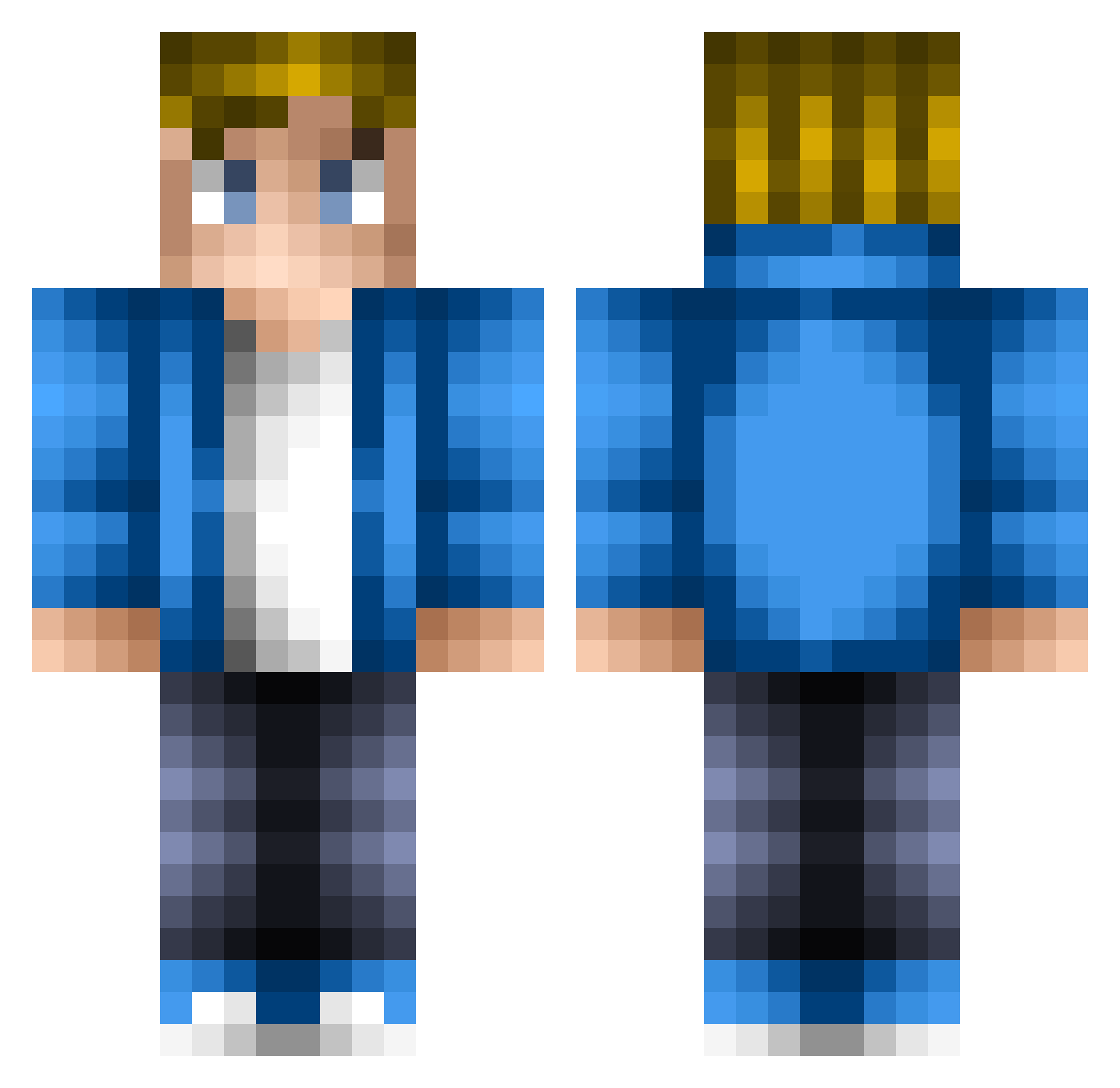 Speedy Minecraft skin, front and back view