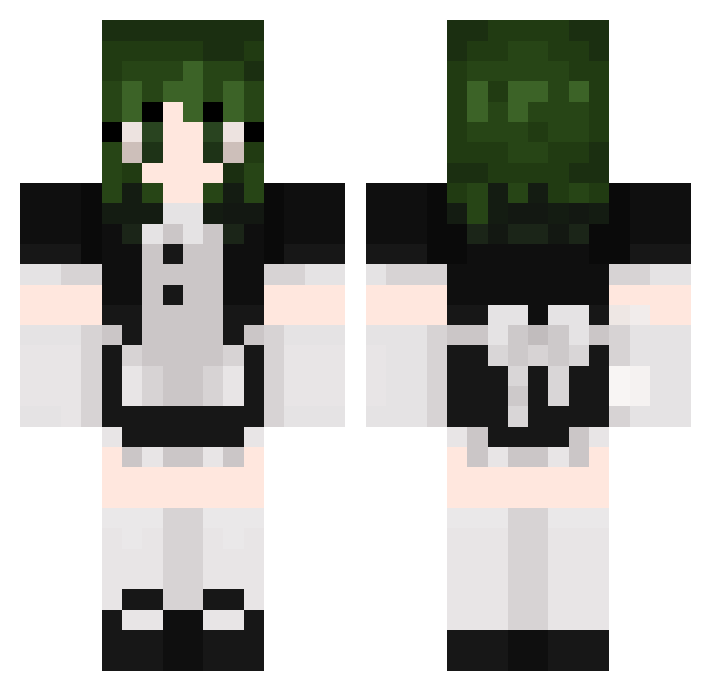 Mothlena Minecraft skin, front and back view
