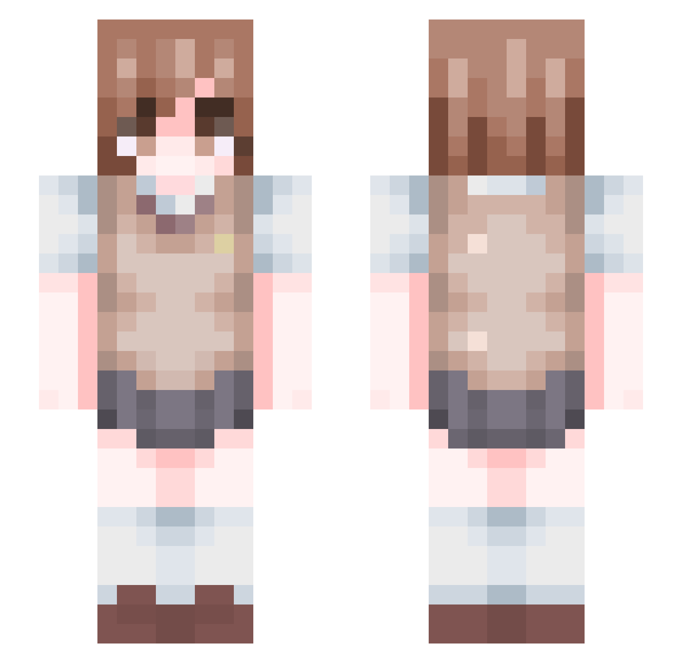 MistaHoody Minecraft skin, front and back view
