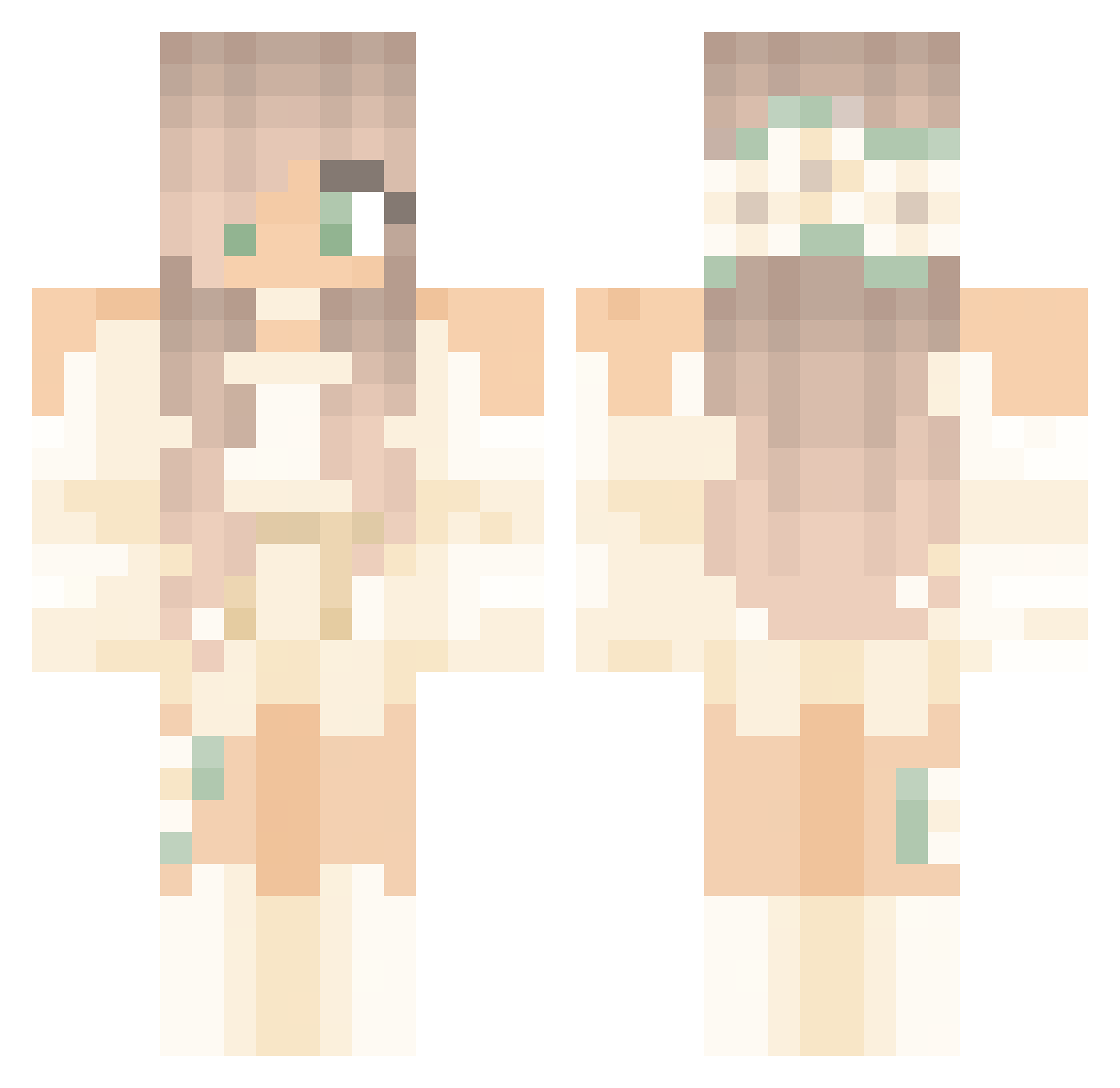 xxkacha Minecraft skin, front and back view