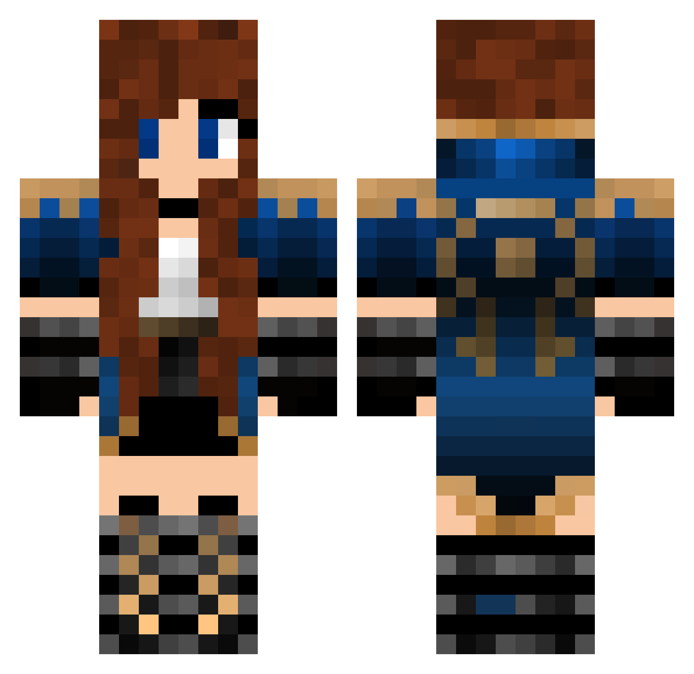 CrystlDragon21 Minecraft skin, front and back view
