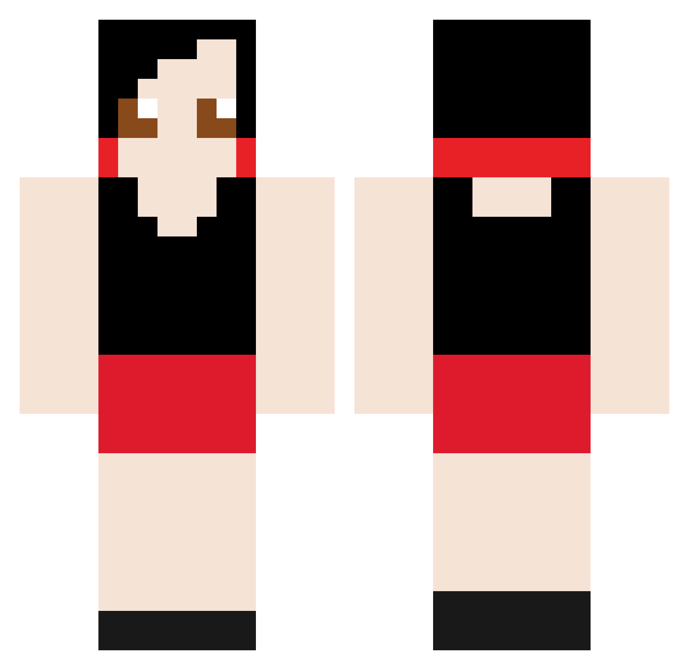 Romyko Minecraft skin, front and back view