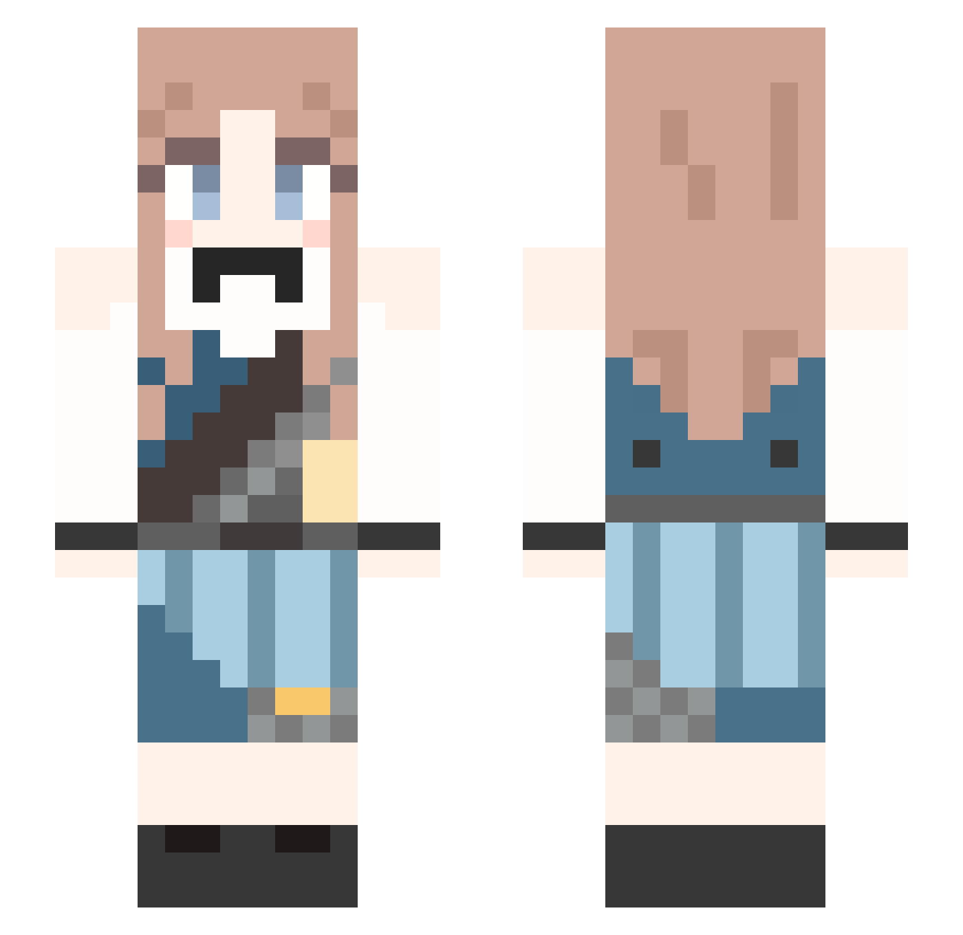 TeacherBigBunny Minecraft skin, front and back view