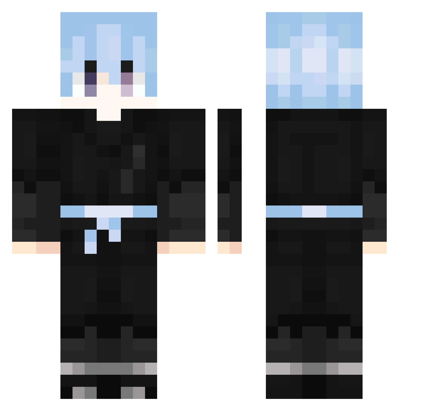 Mobin_KING_1100 Minecraft skin, front and back view