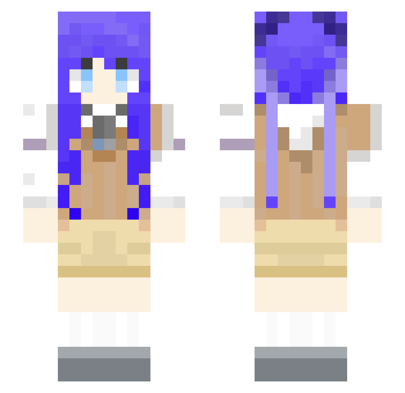 Forty2wo Minecraft skin, front and back view