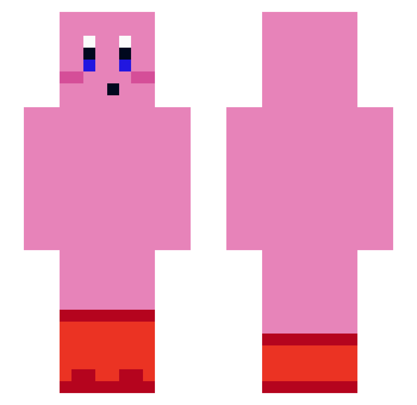 KirbyISOnTop Minecraft skin, front and back view