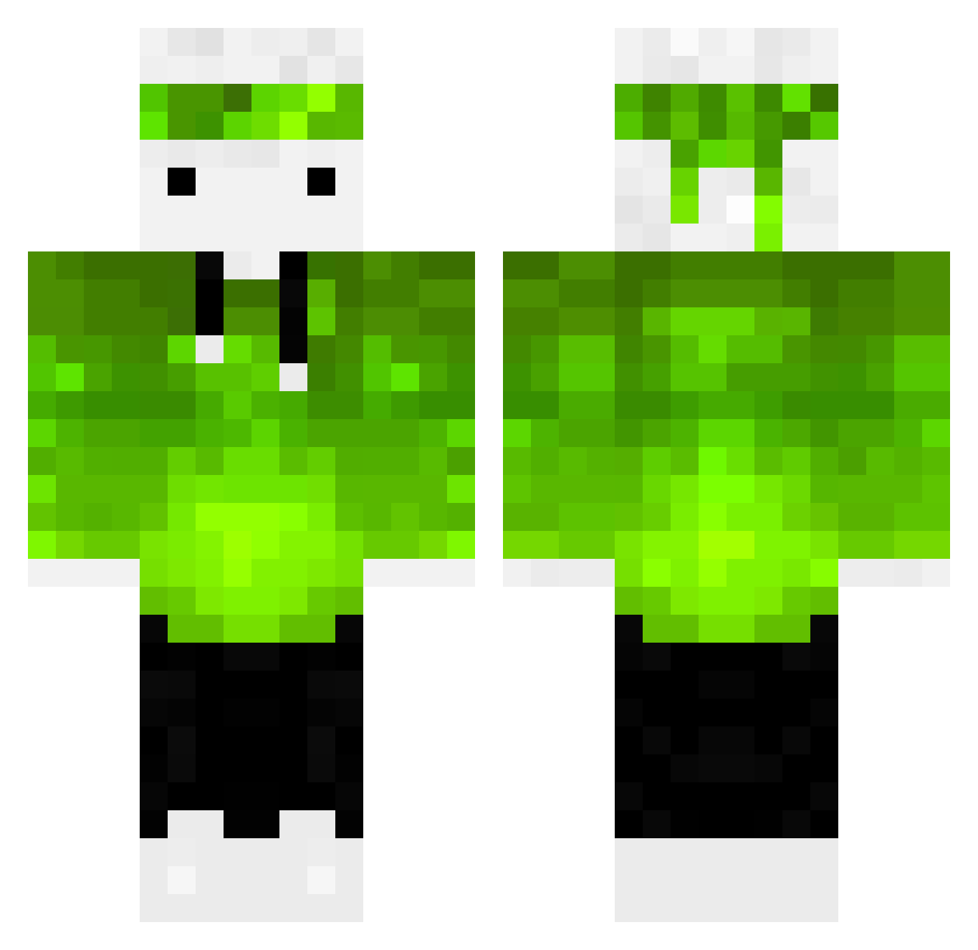 PrimeEMUI Minecraft skin, front and back view