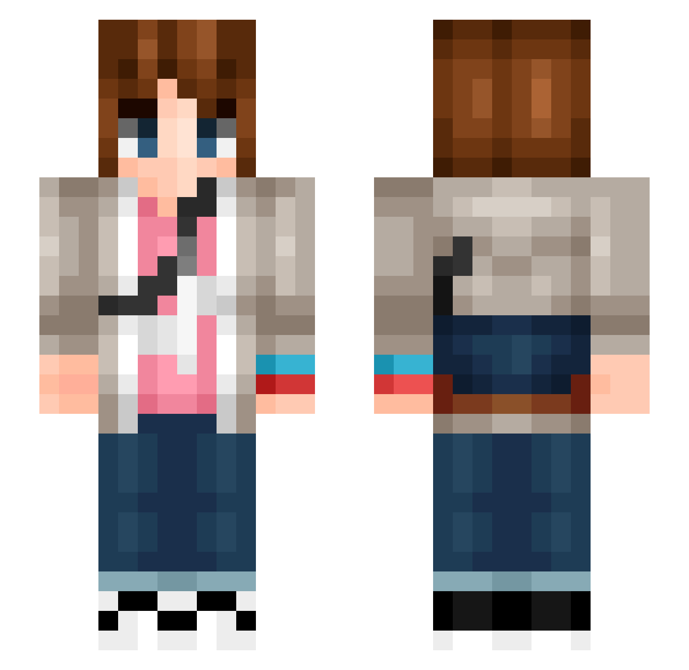Bornaa Minecraft skin, front and back view