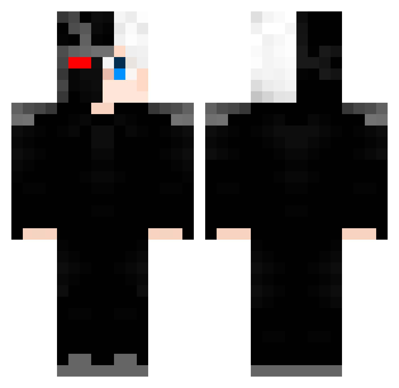 luckCHEATER Minecraft skin, front and back view
