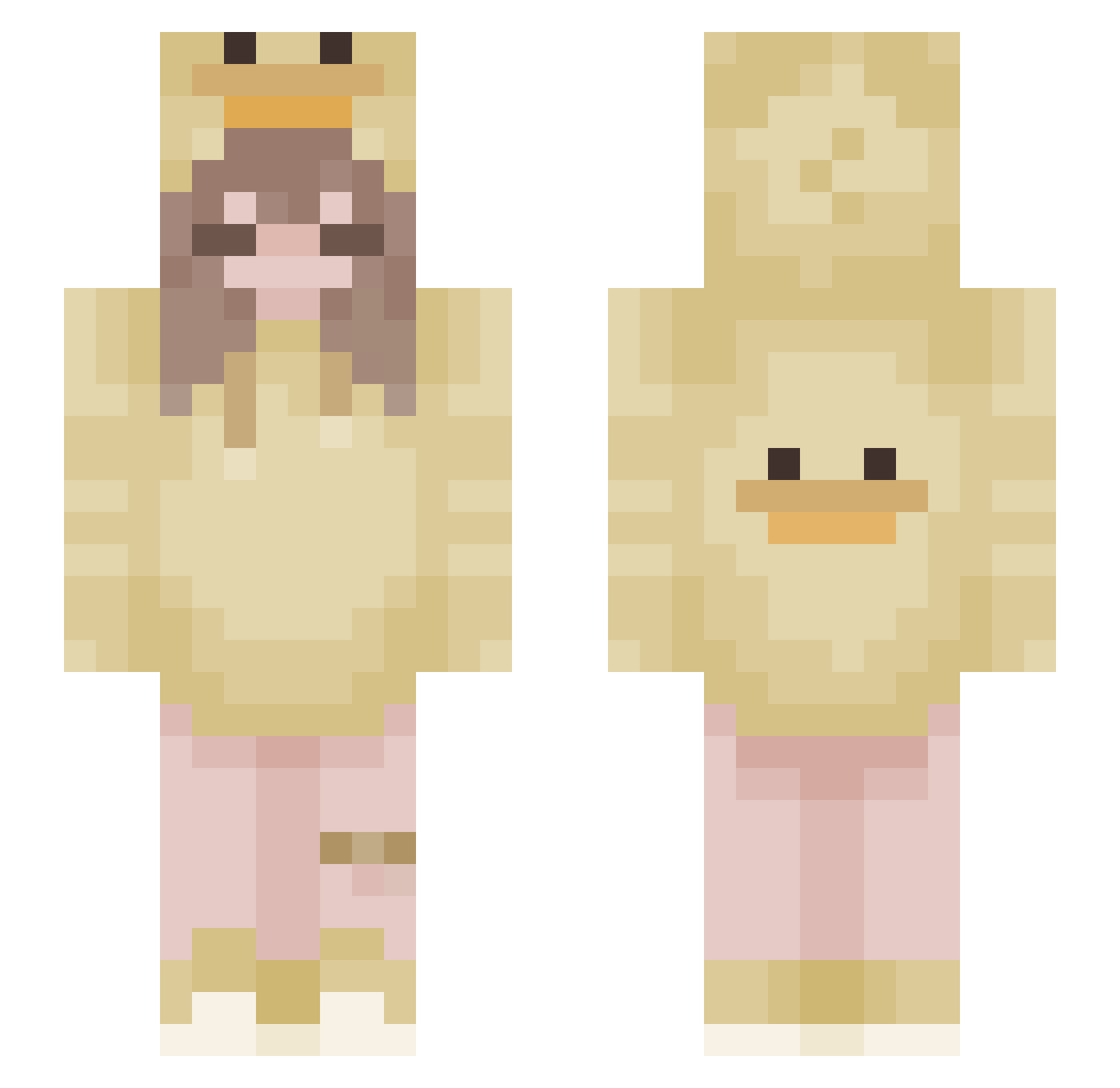 reyouin Minecraft skin, front and back view