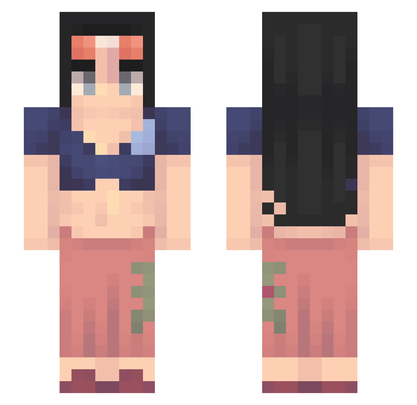 DrHighVoltage1 Minecraft skin, front and back view