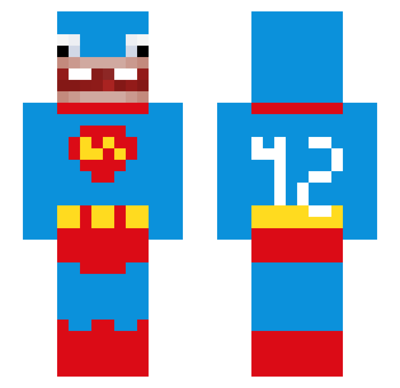 sourzorgz Minecraft skin, front and back view
