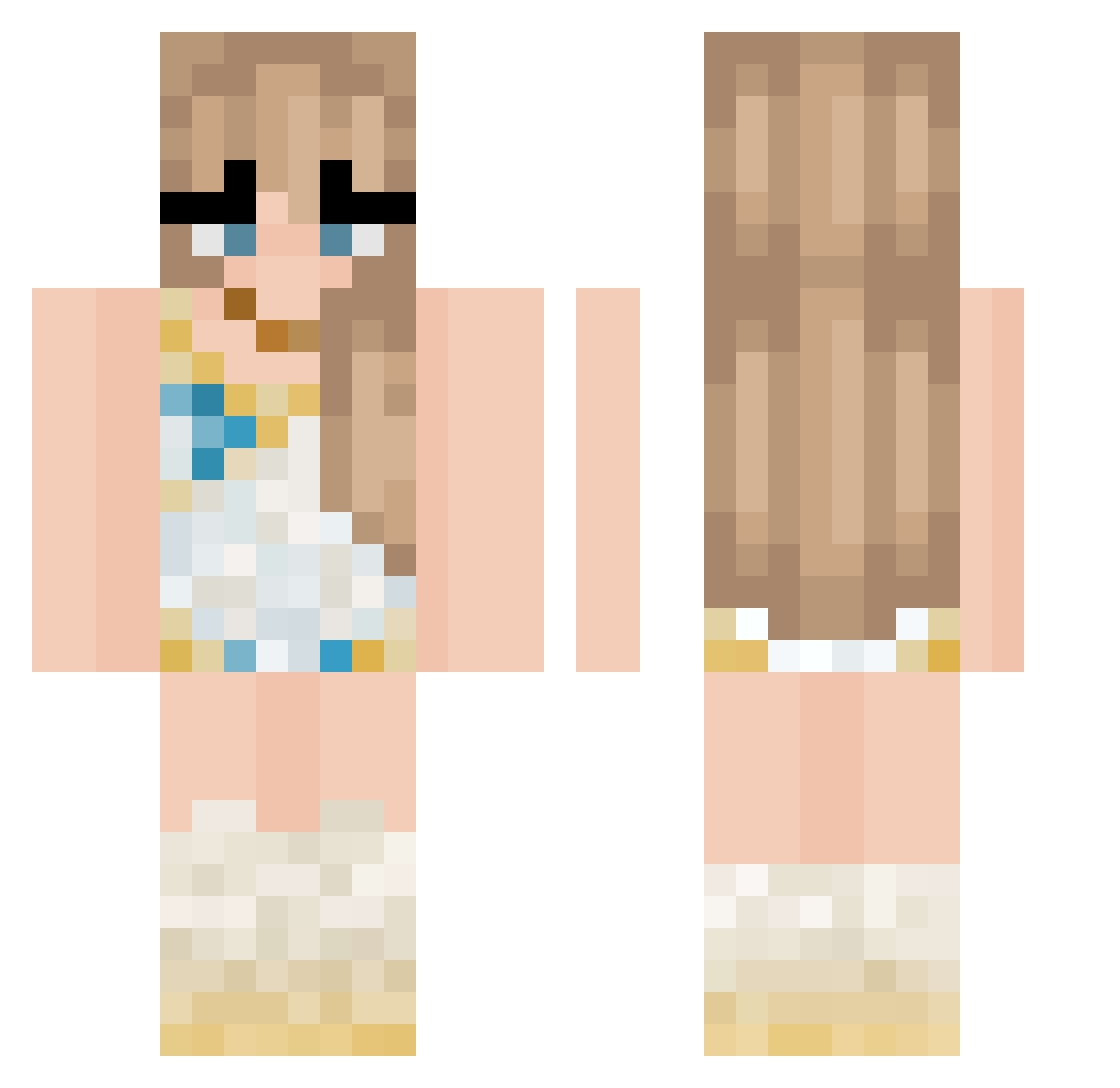 ByGua Minecraft skin, front and back view