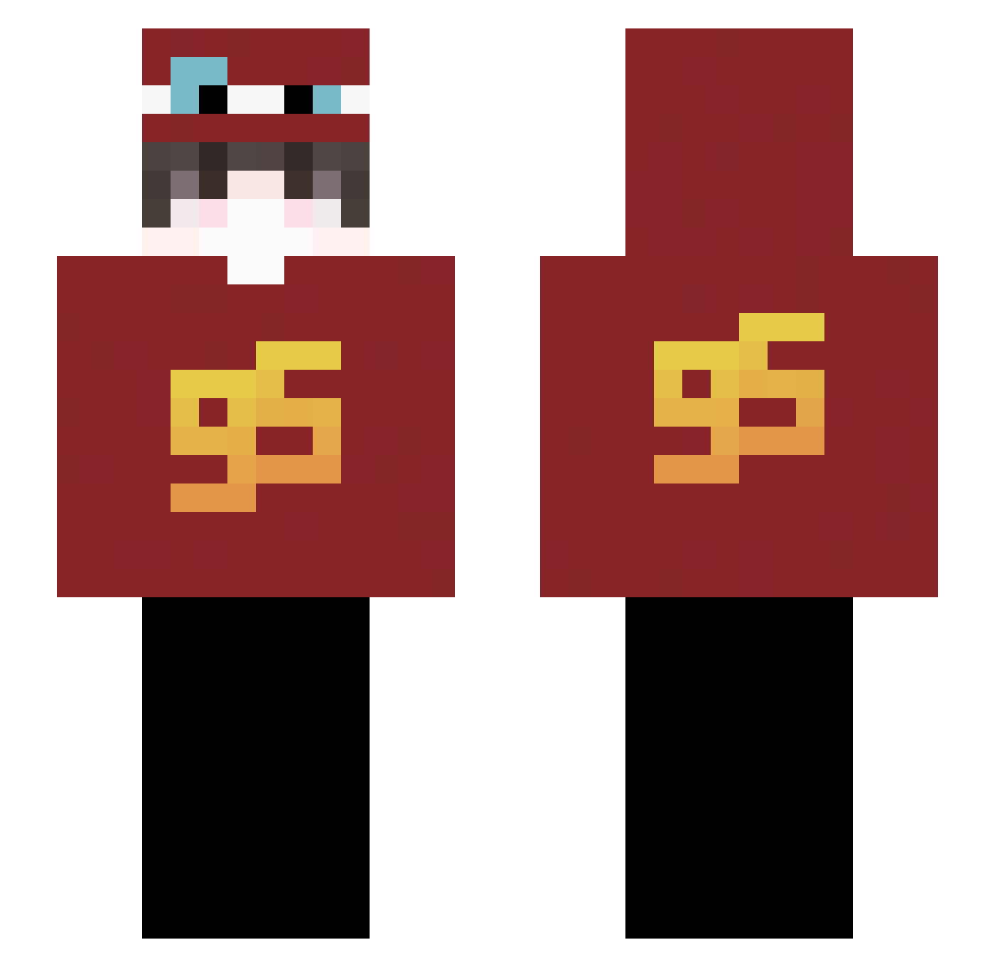 TriforceTurtle1 Minecraft skin, front and back view