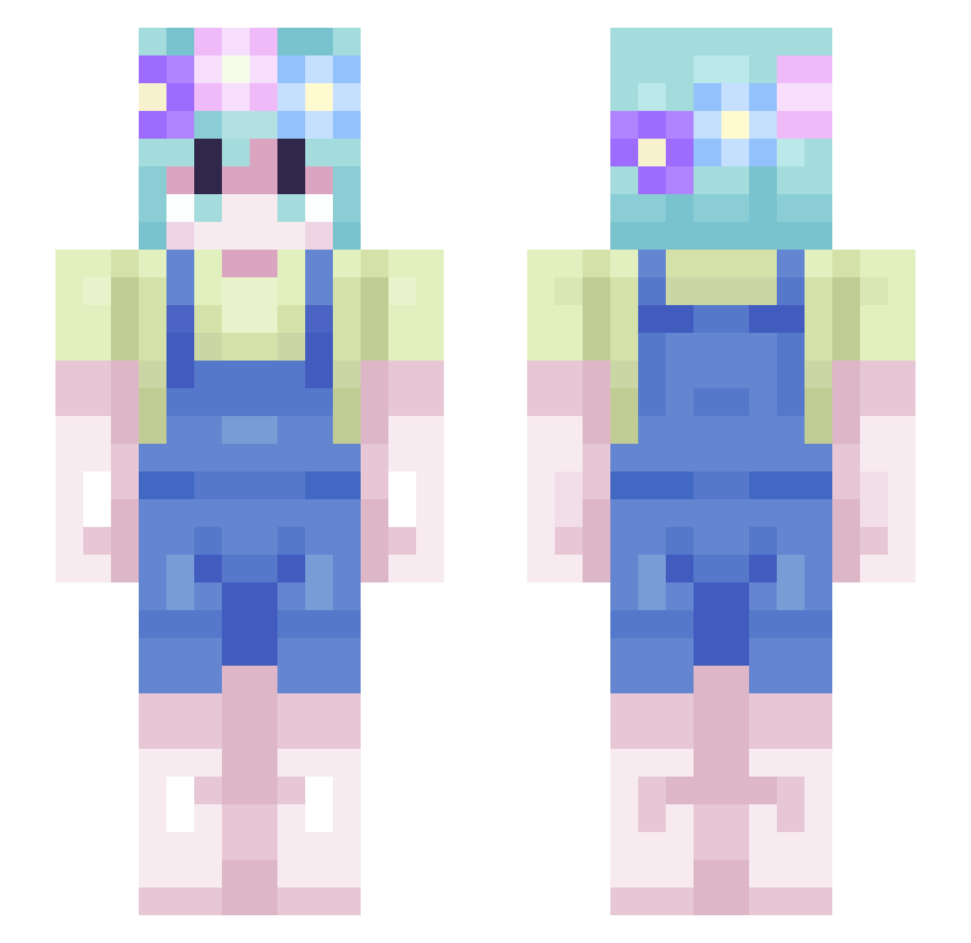 Superstef02 Minecraft skin, front and back view