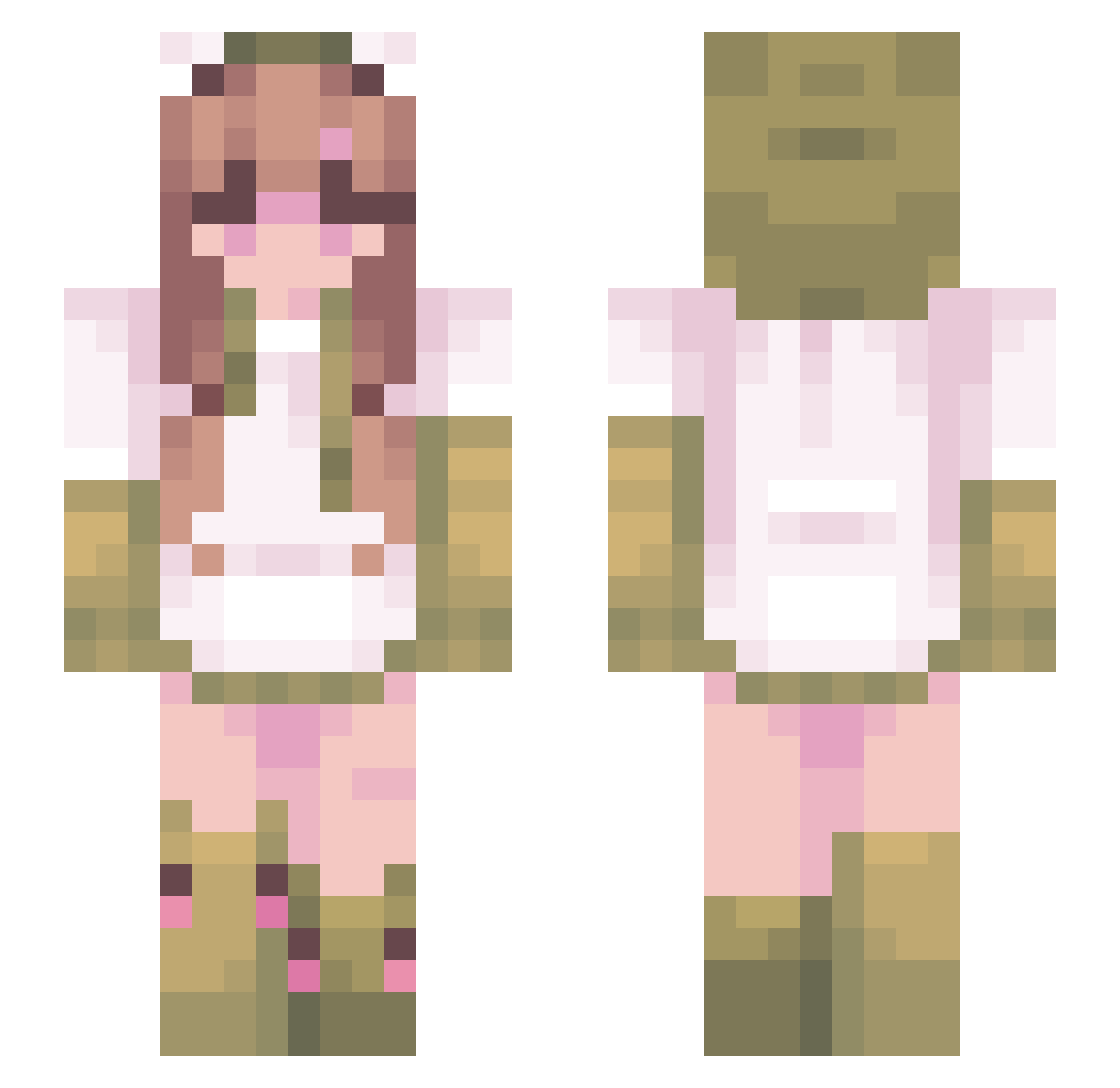 hanialubismoki Minecraft skin, front and back view