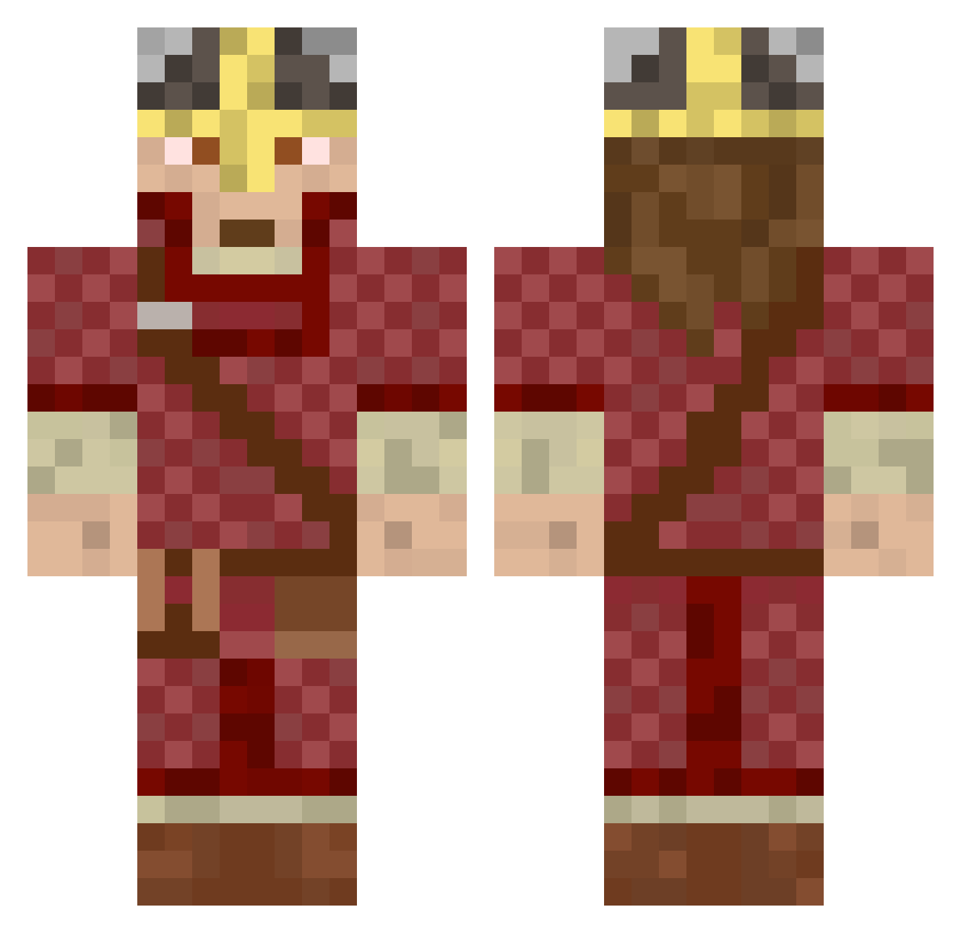 SaltyAnkit Minecraft skin, front and back view