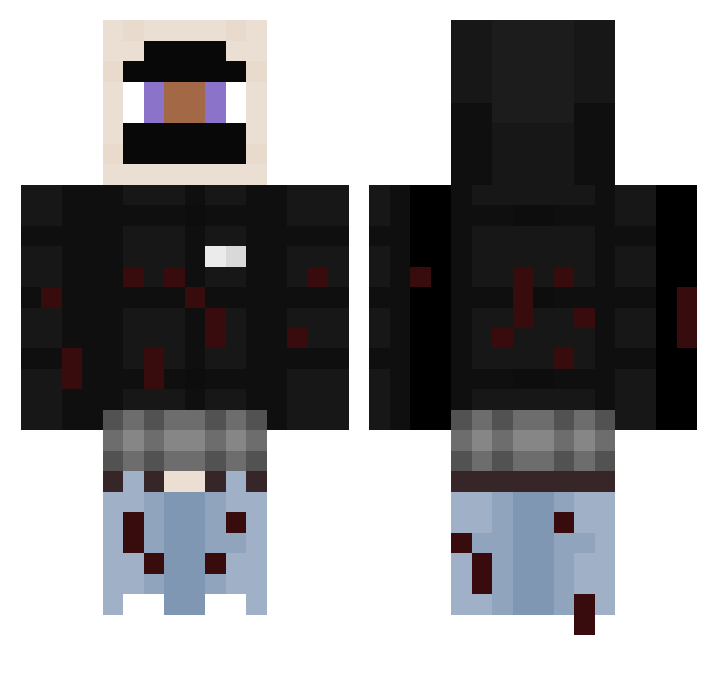 Re22 Minecraft skin, front and back view