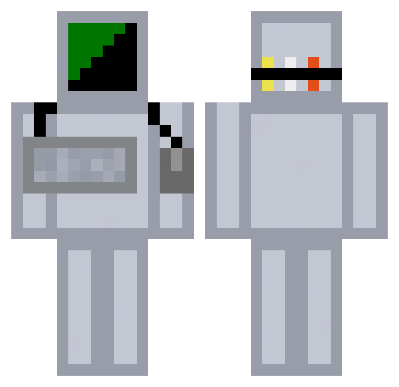 thiccbieatch Minecraft skin, front and back view