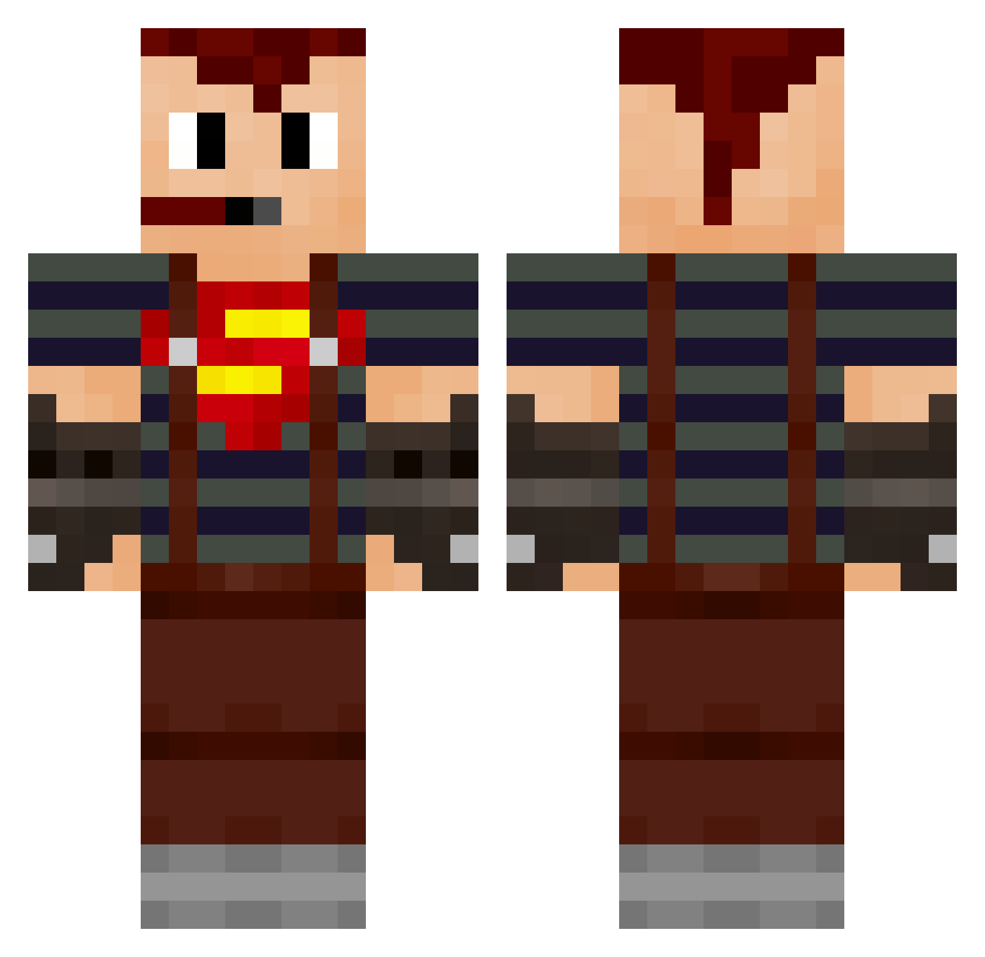 Nicely Minecraft skin, front and back view