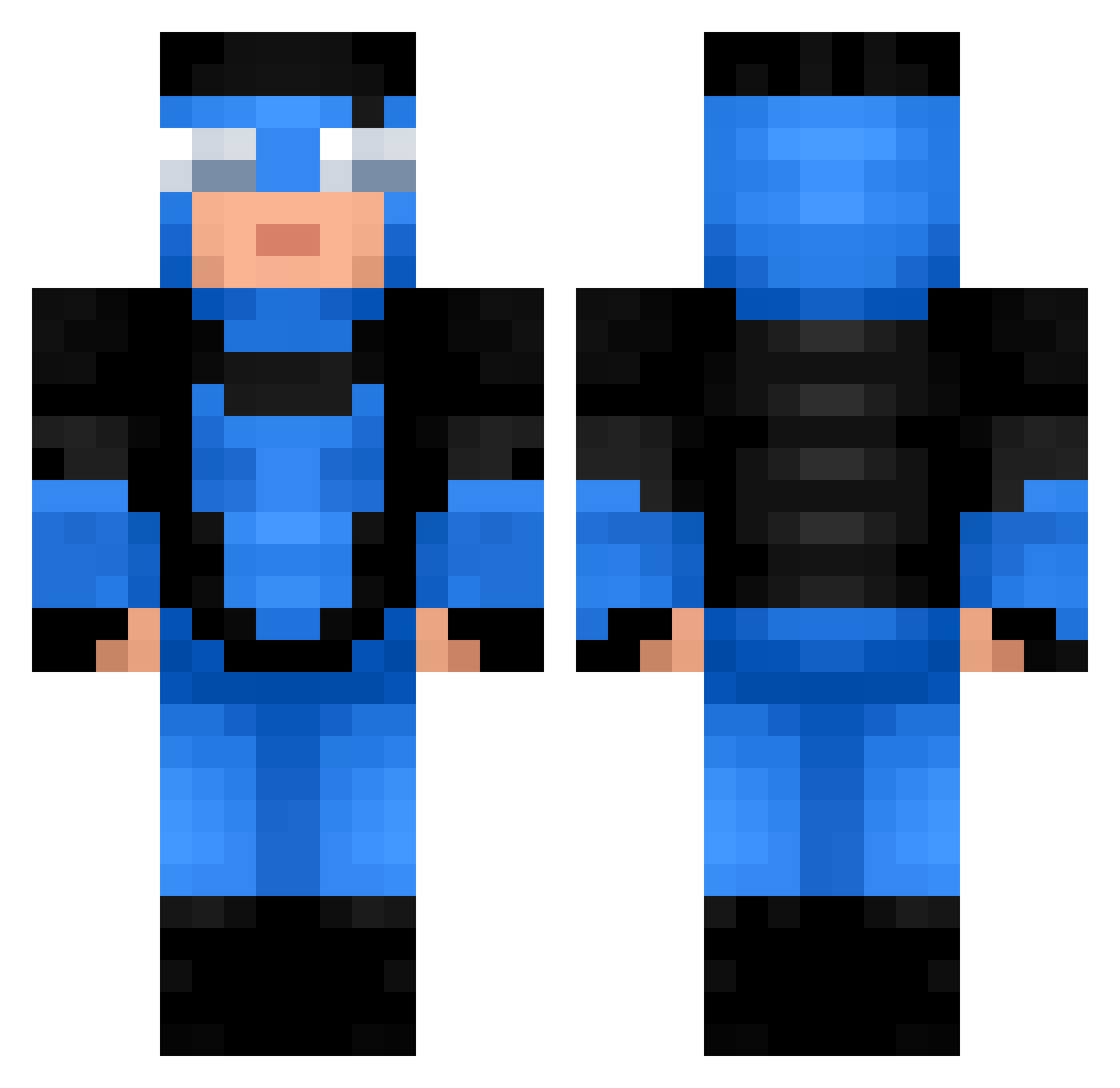 Enderkingw Minecraft skin, front and back view