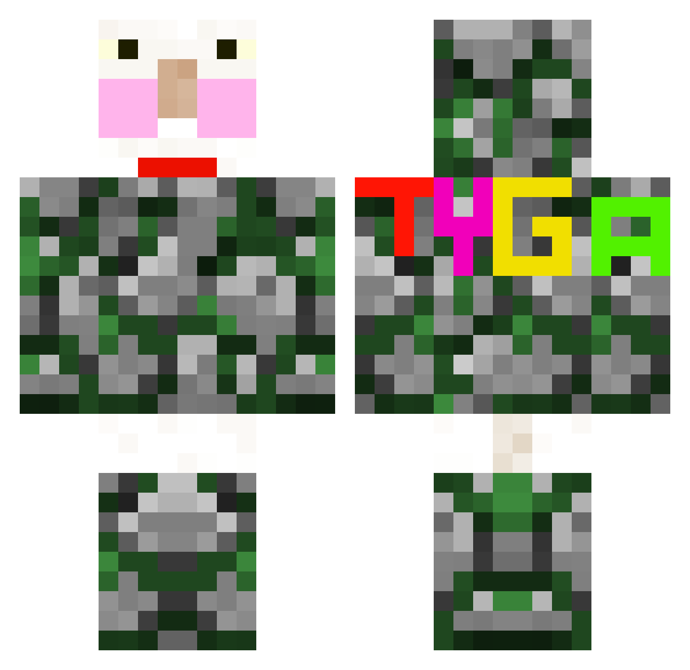 tygadollarjeans Minecraft skin, front and back view