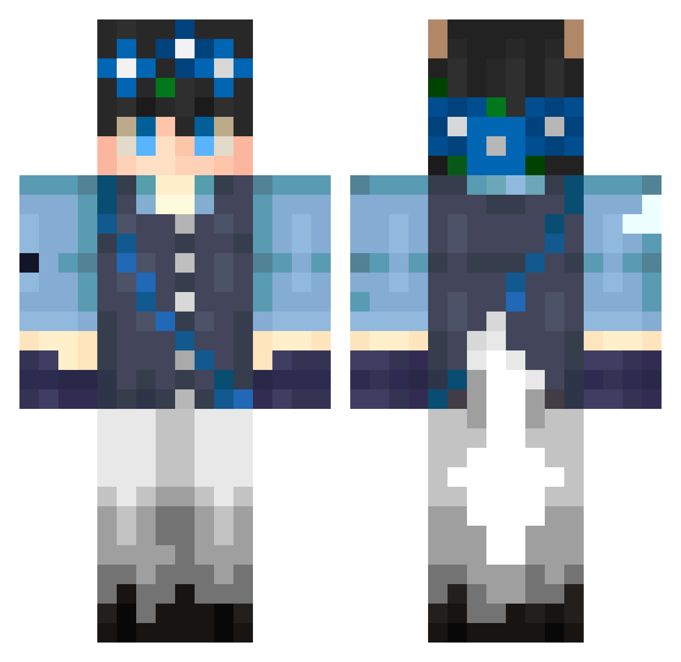 VarienV Minecraft skin, front and back view