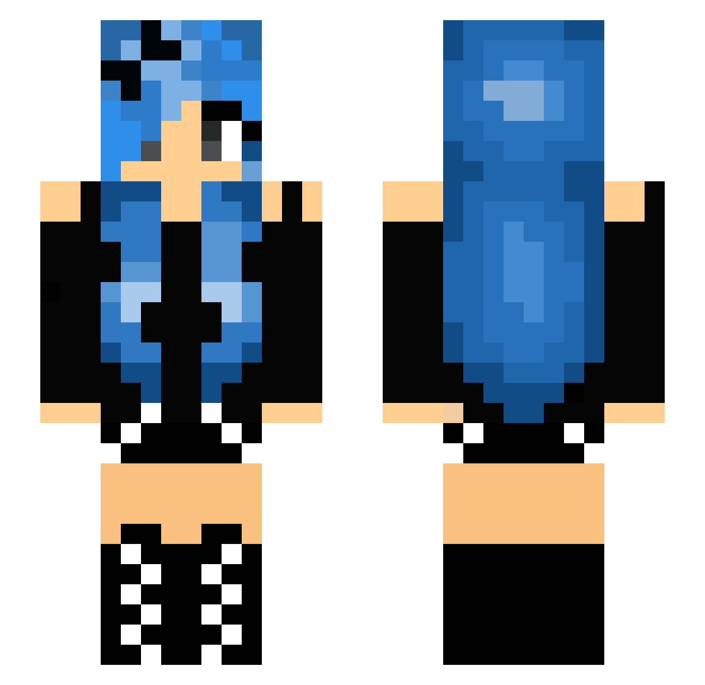 uwuginge Minecraft skin, front and back view