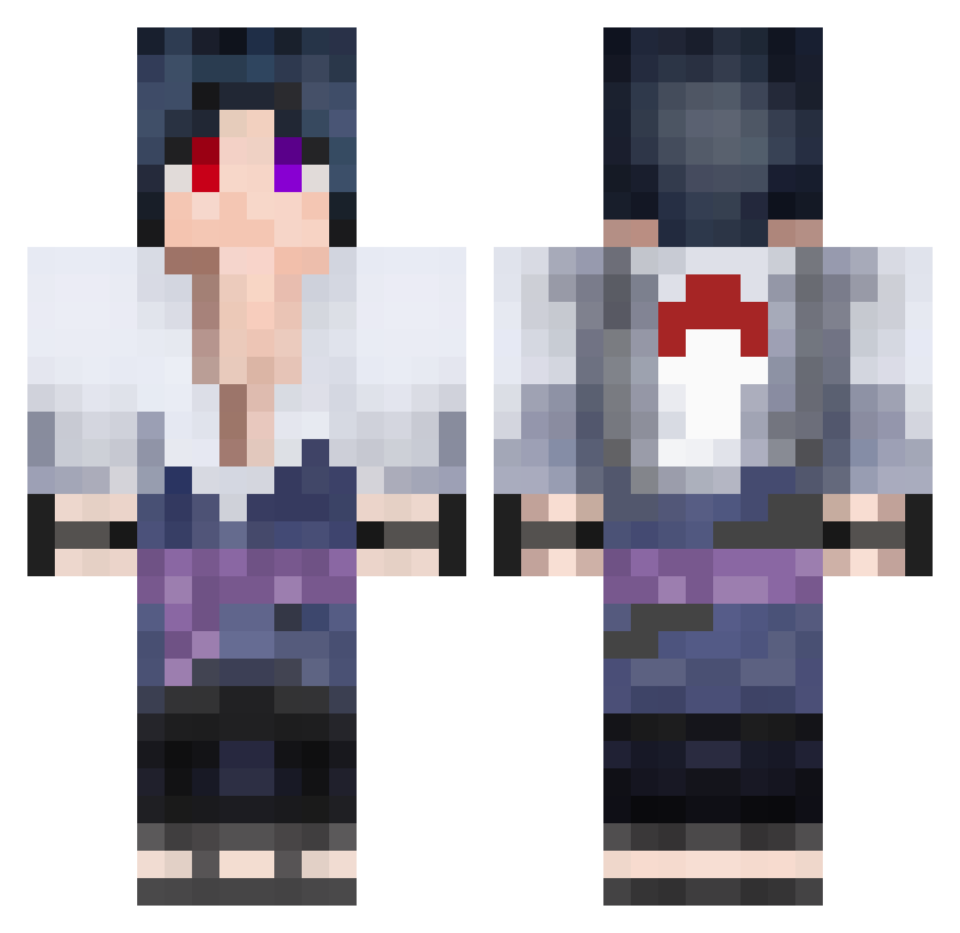 teckopps Minecraft skin, front and back view