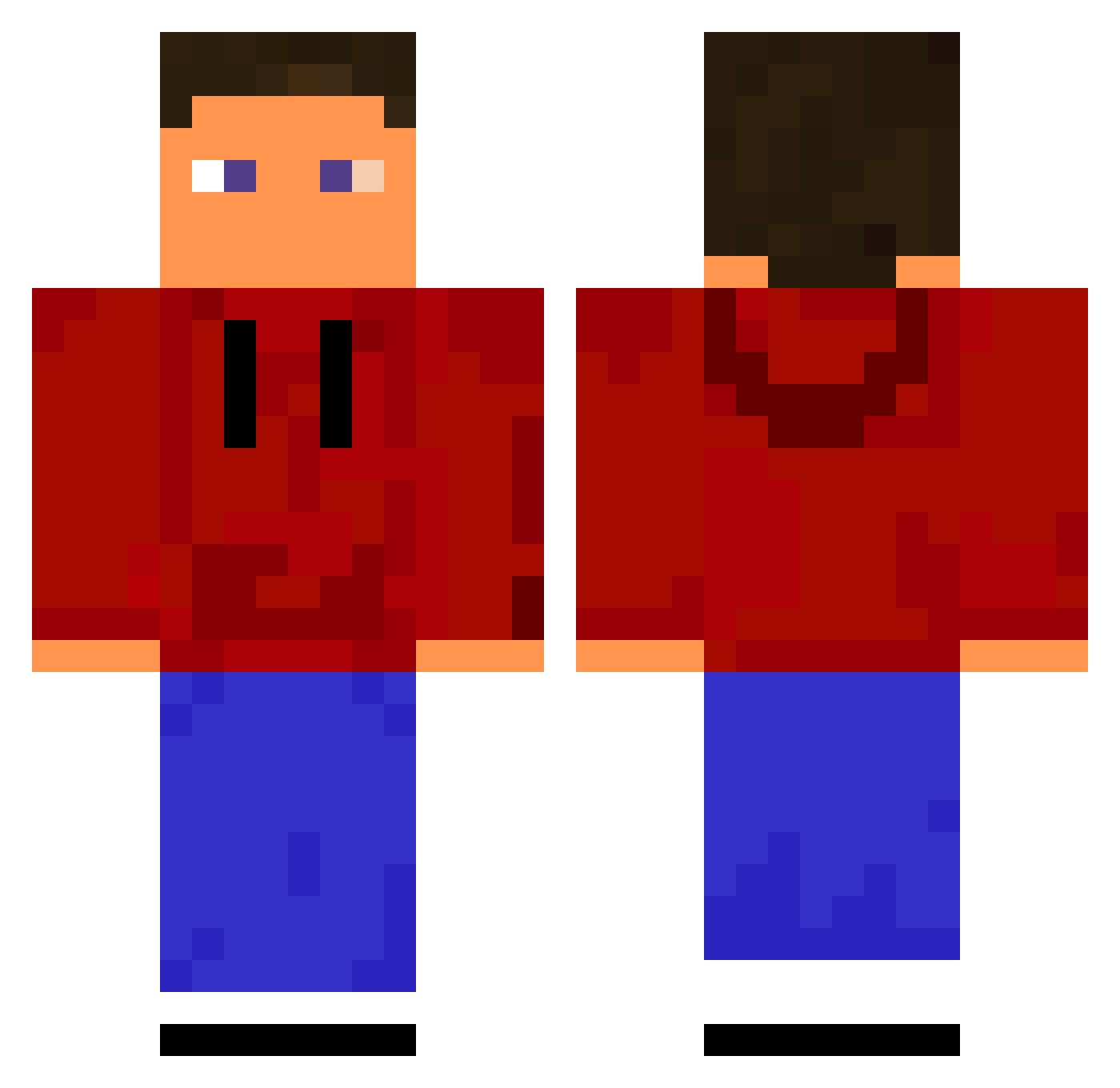ChrunchiTrain Minecraft skin, front and back view