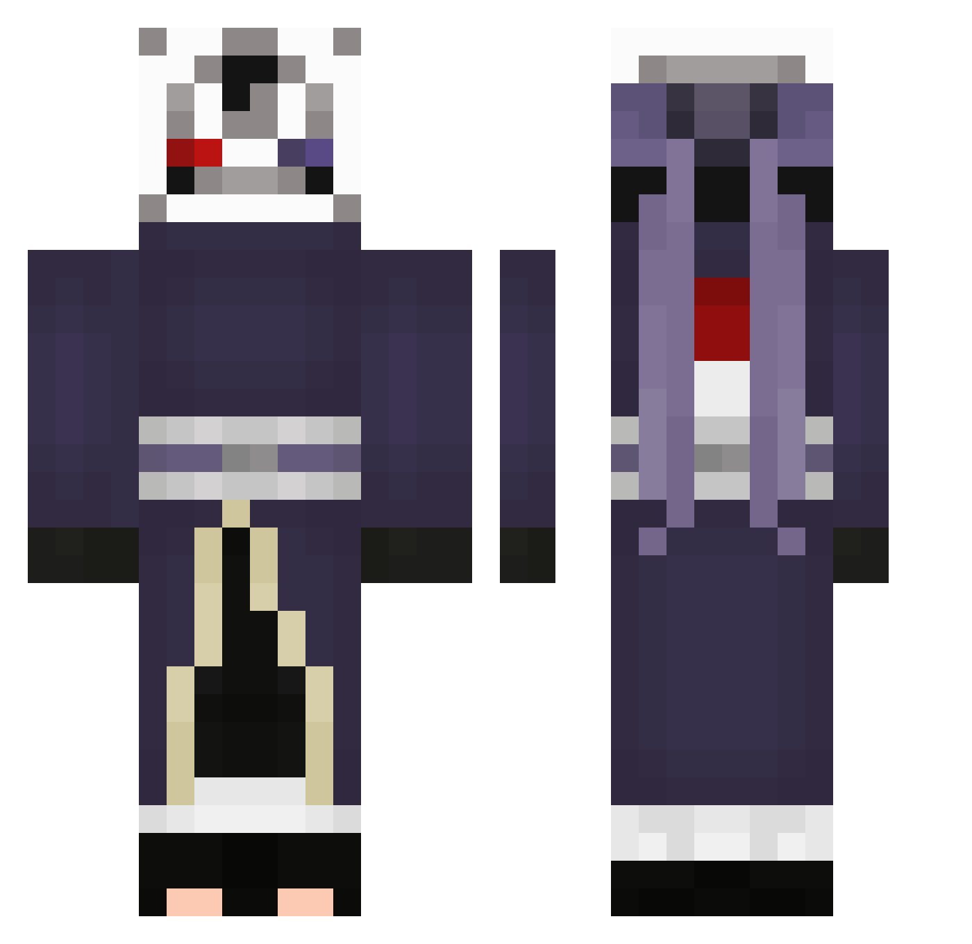 Xontic0 Minecraft skin, front and back view