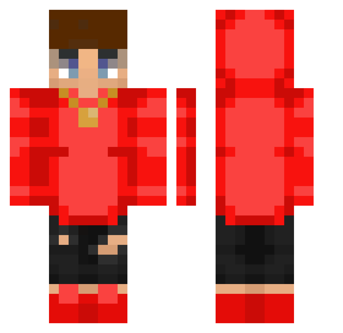 WasNoah Minecraft skin, front and back view
