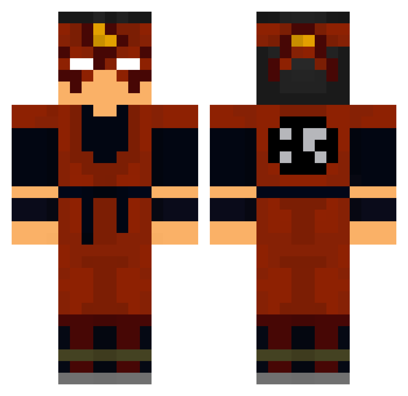 LutorPix Minecraft skin, front and back view