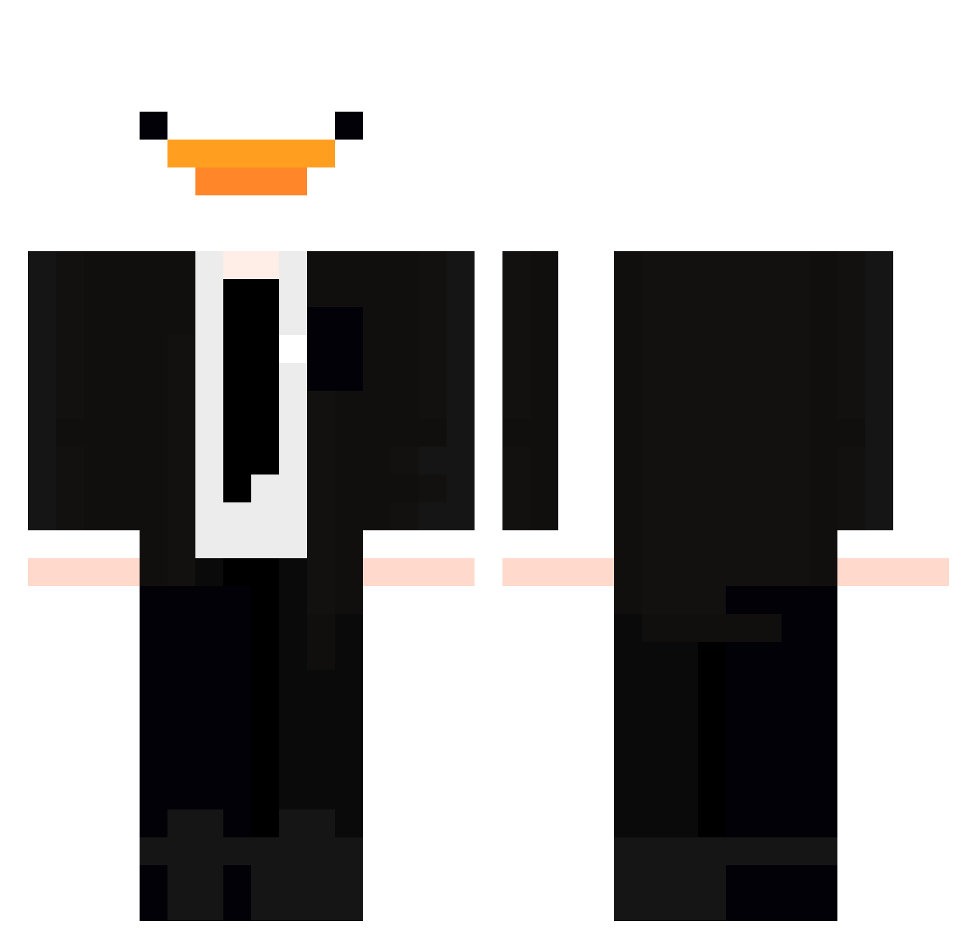 RaitoShiro Minecraft skin, front and back view