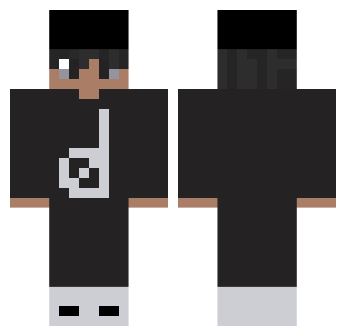 PVPFBI2346 Minecraft skin, front and back view