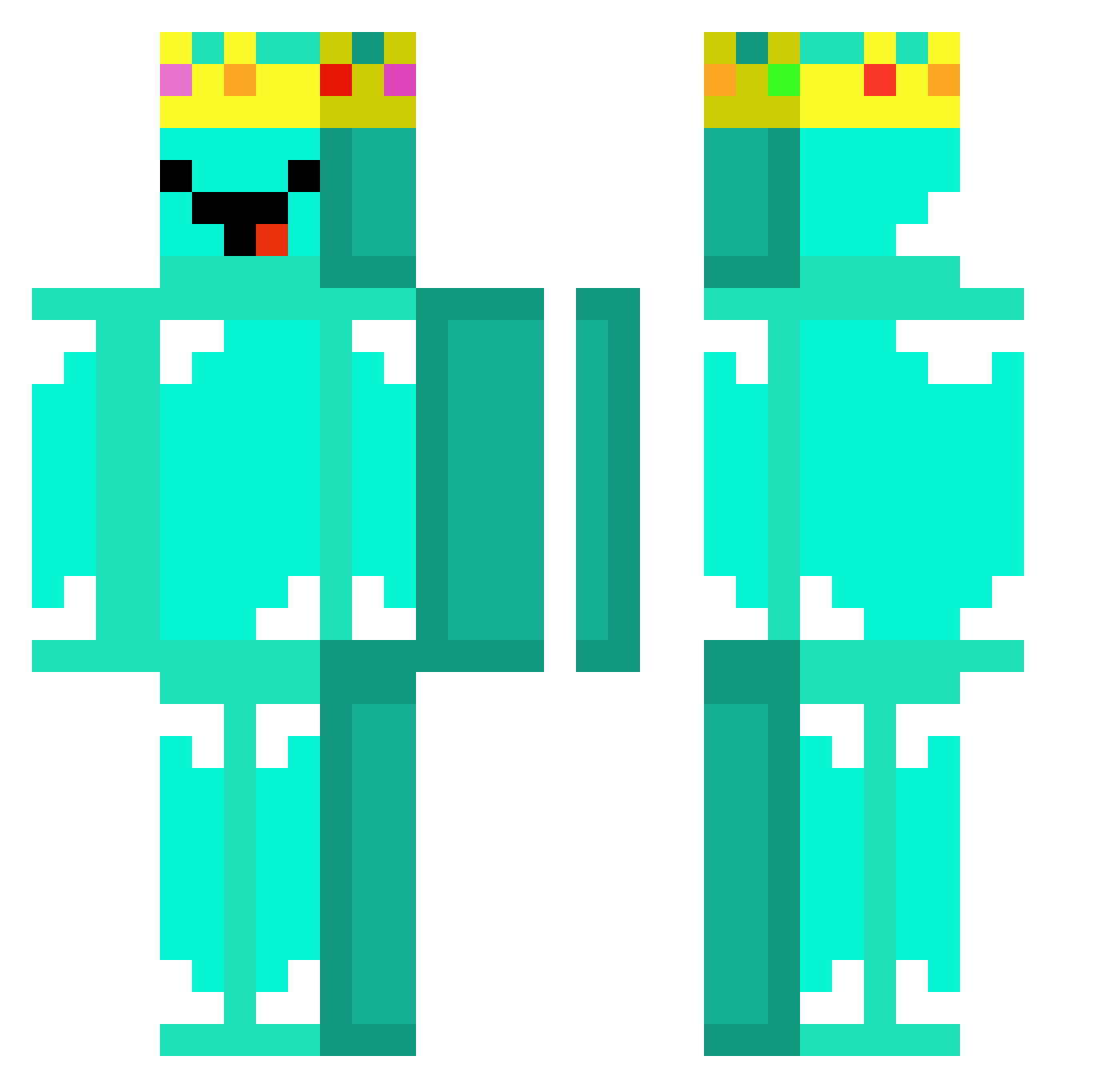 SA_GUI Minecraft skin, front and back view