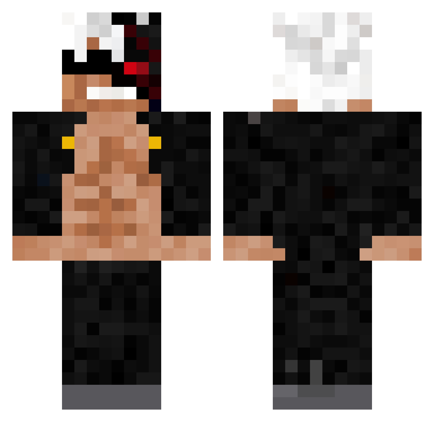 BabcatF Minecraft skin, front and back view