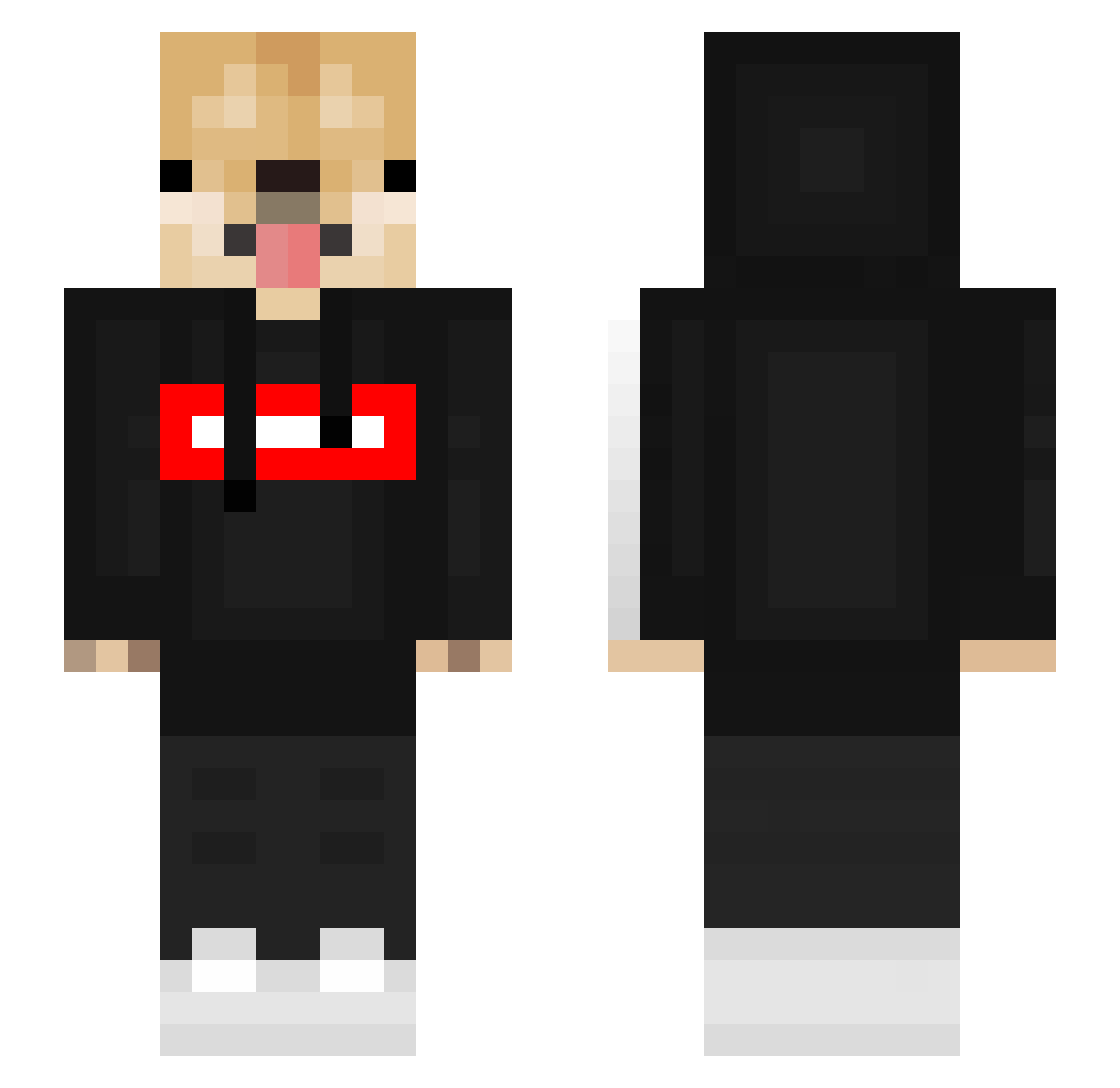 Vibez85 Minecraft skin, front and back view