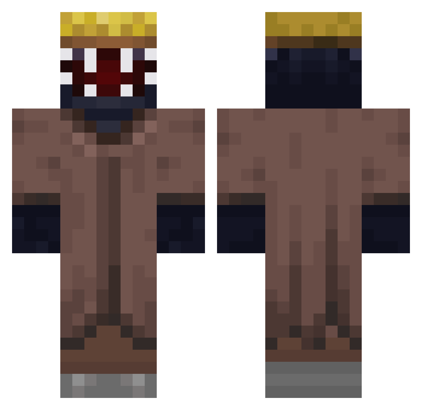 tthms Minecraft skin, front and back view