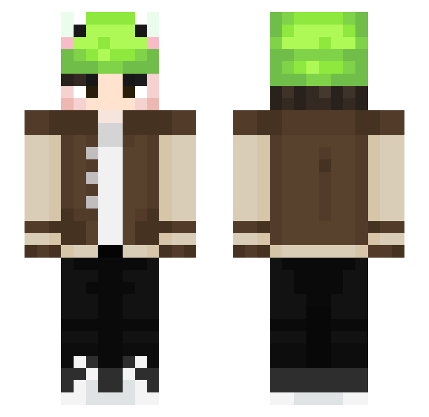 SupremeF Minecraft skin, front and back view