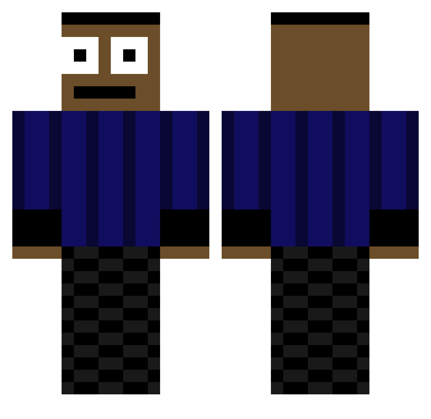 simazek Minecraft skin, front and back view