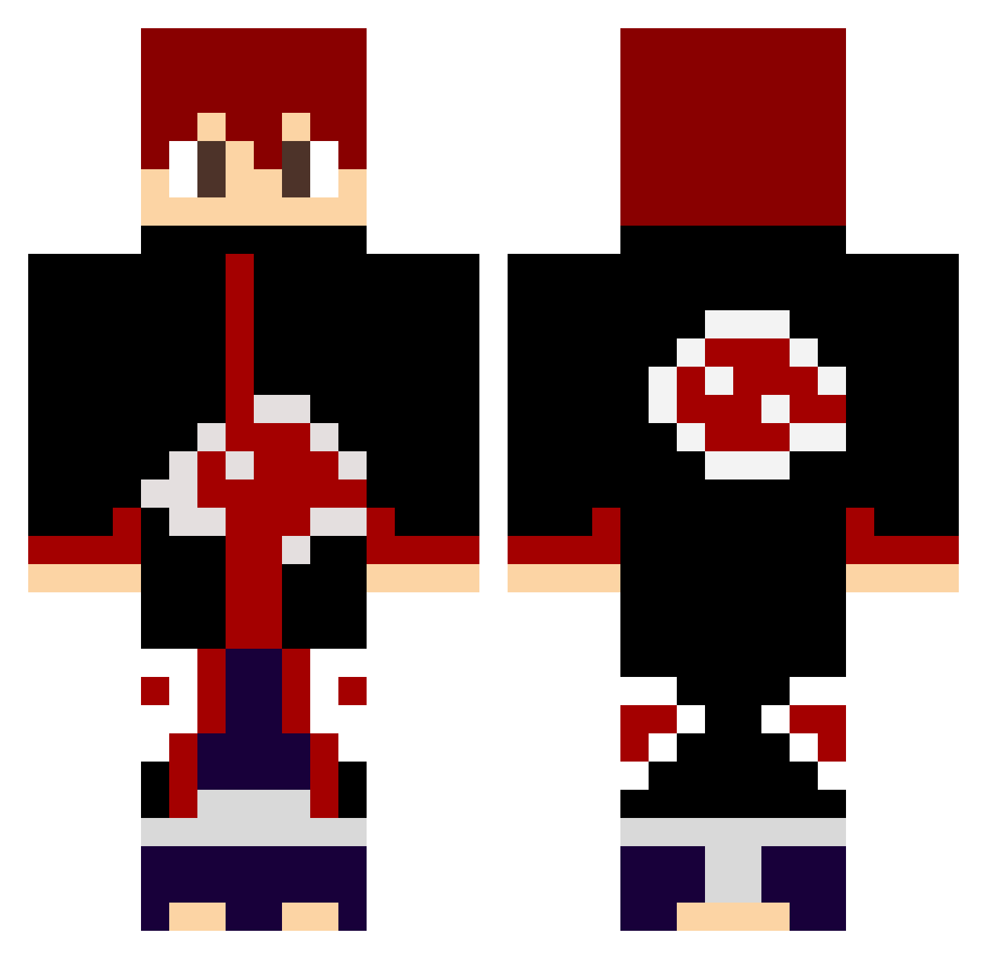 Z00M1NN_ Minecraft skin, front and back view